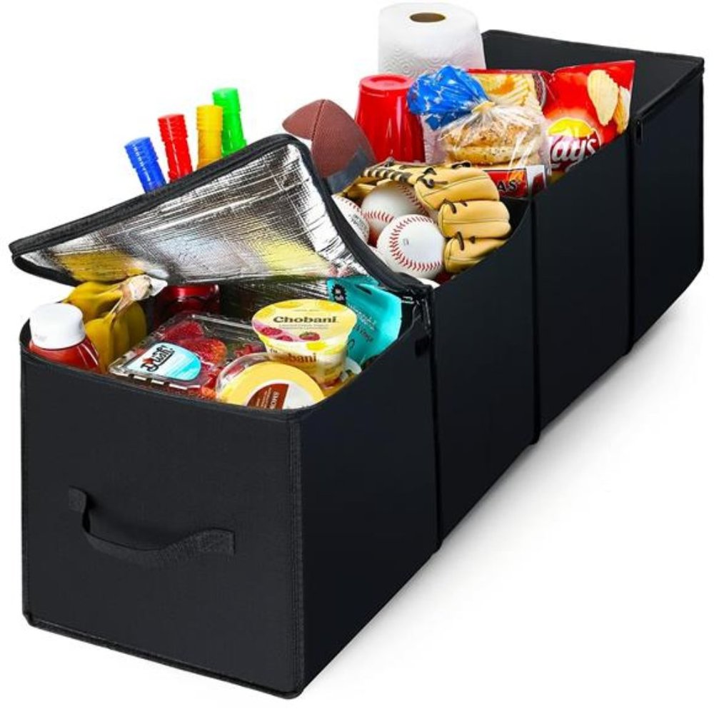 Trunk Organizer, Multipurpose Collapsible Car Storage Box With Insulated Cooler